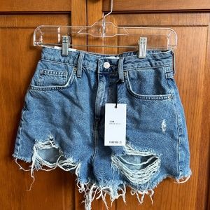 NWT Forever 21 Ripped Denim Shorts